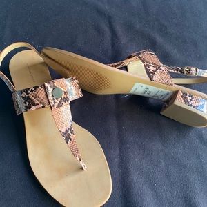 Cute coral faux leather sandals